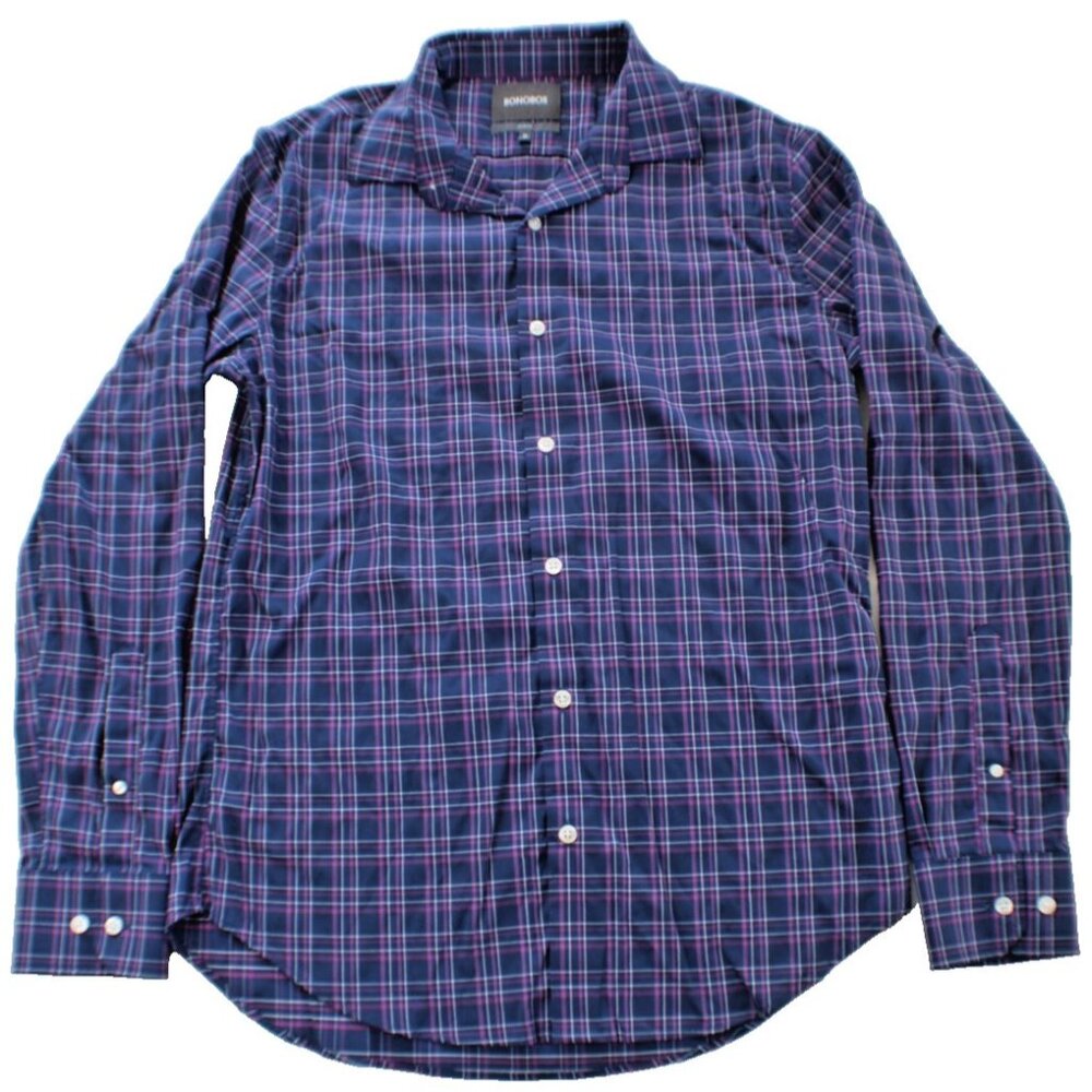 Bonobos Men's‎ Plaid Slim Fit Button Down Shirt Size M